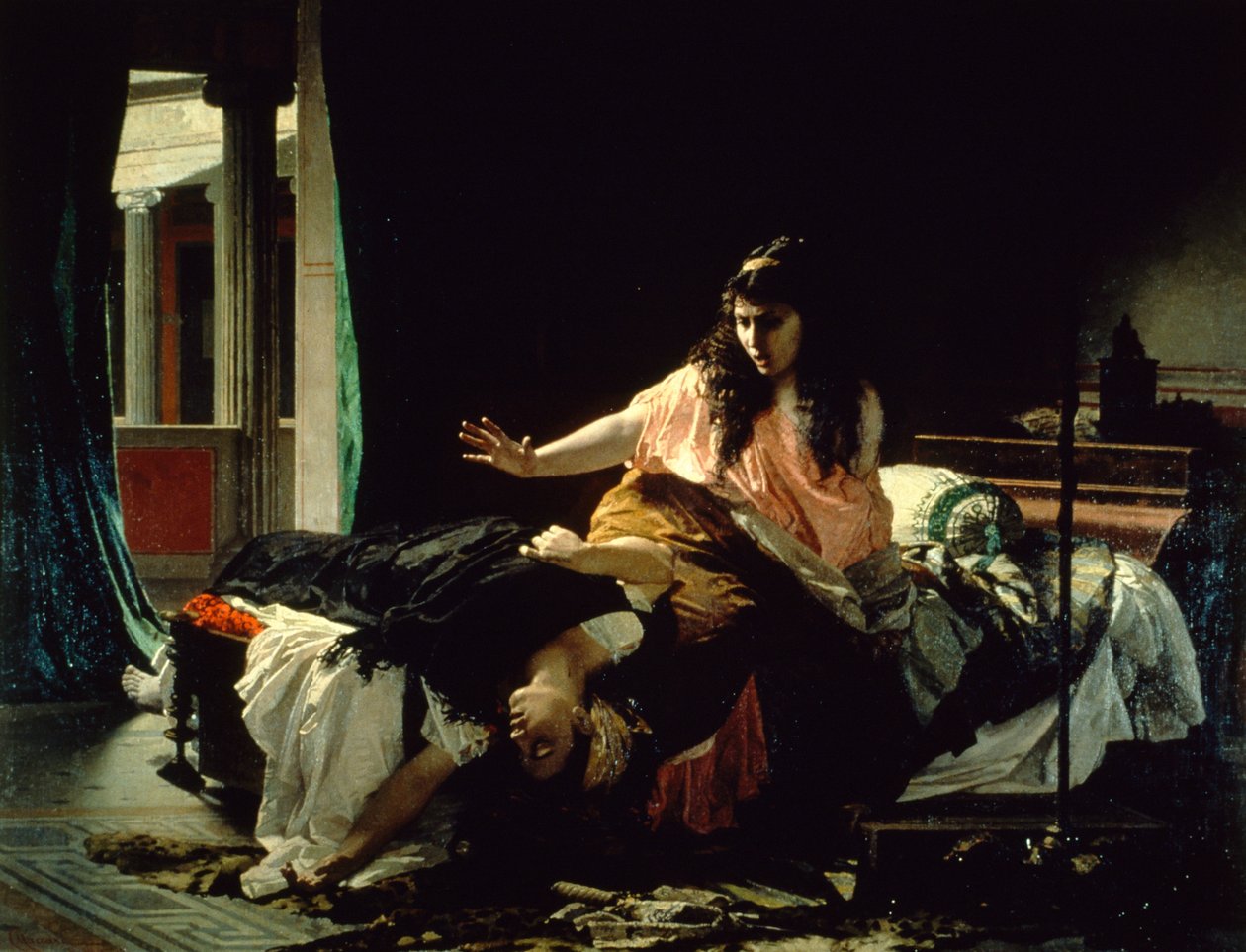 Episode in life of Fabiola, av Cesare Maccari (1840-1919), olje på lerret av Cesare Maccari