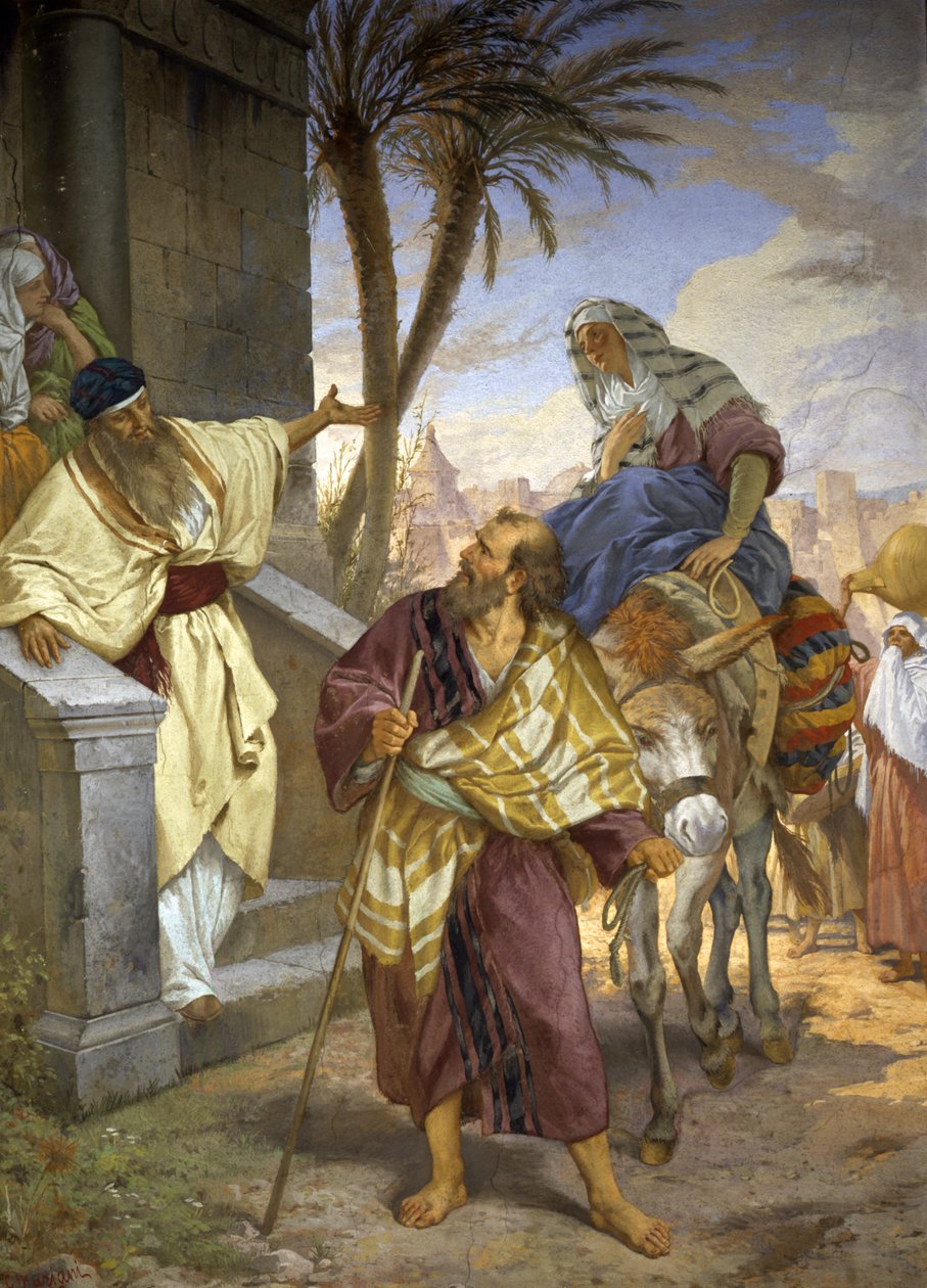 Josef og Maria, flykte til Betlehem Roma av Cesare Maccari