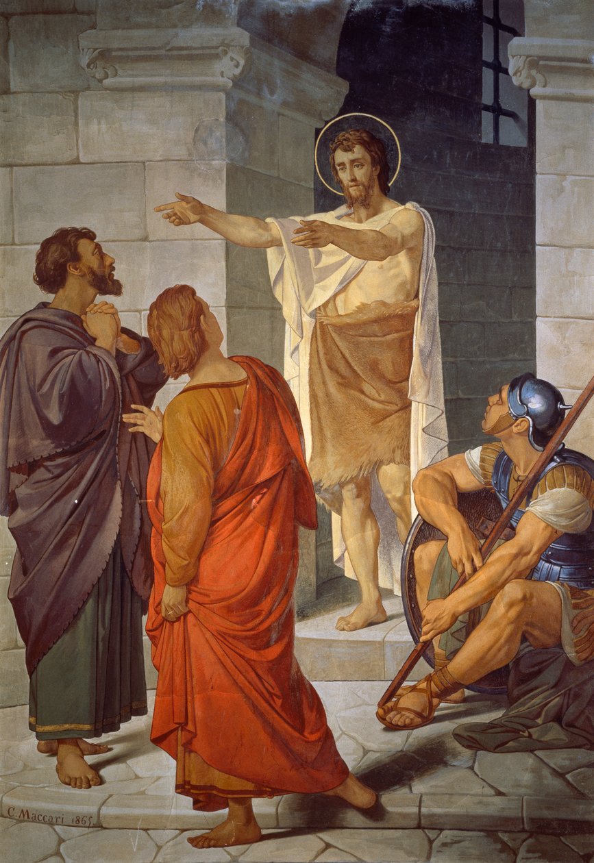 Saint John Baptist på terskelen til fengsel, av Cesare Maccari (1840-1919), Kapellet til Saint John Baptist, Cathedral of Saint Mary of Assumption, Siena (UNESCOs verdensarvliste av Cesare Maccari