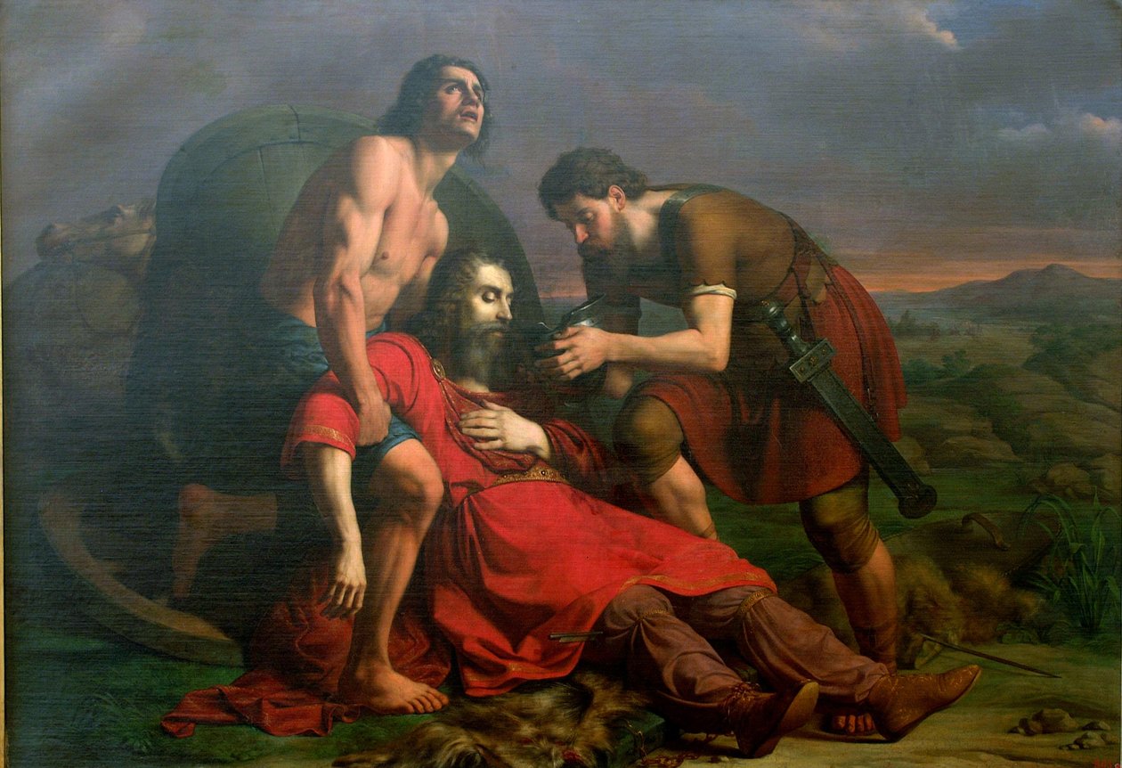 Polystratos og den døende Darius, 1837 av Cesare Masini