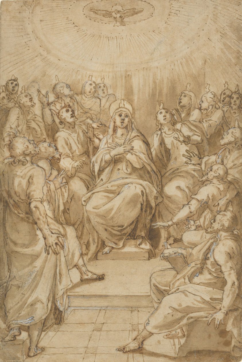 Pinsen Den hellige ånds nedstigning, ca. 1576. av Cesare Nebbia