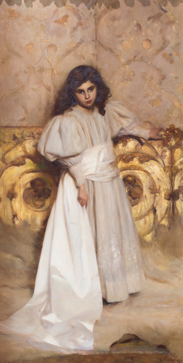 Portrett av datteren Irene av Cesare Tallone