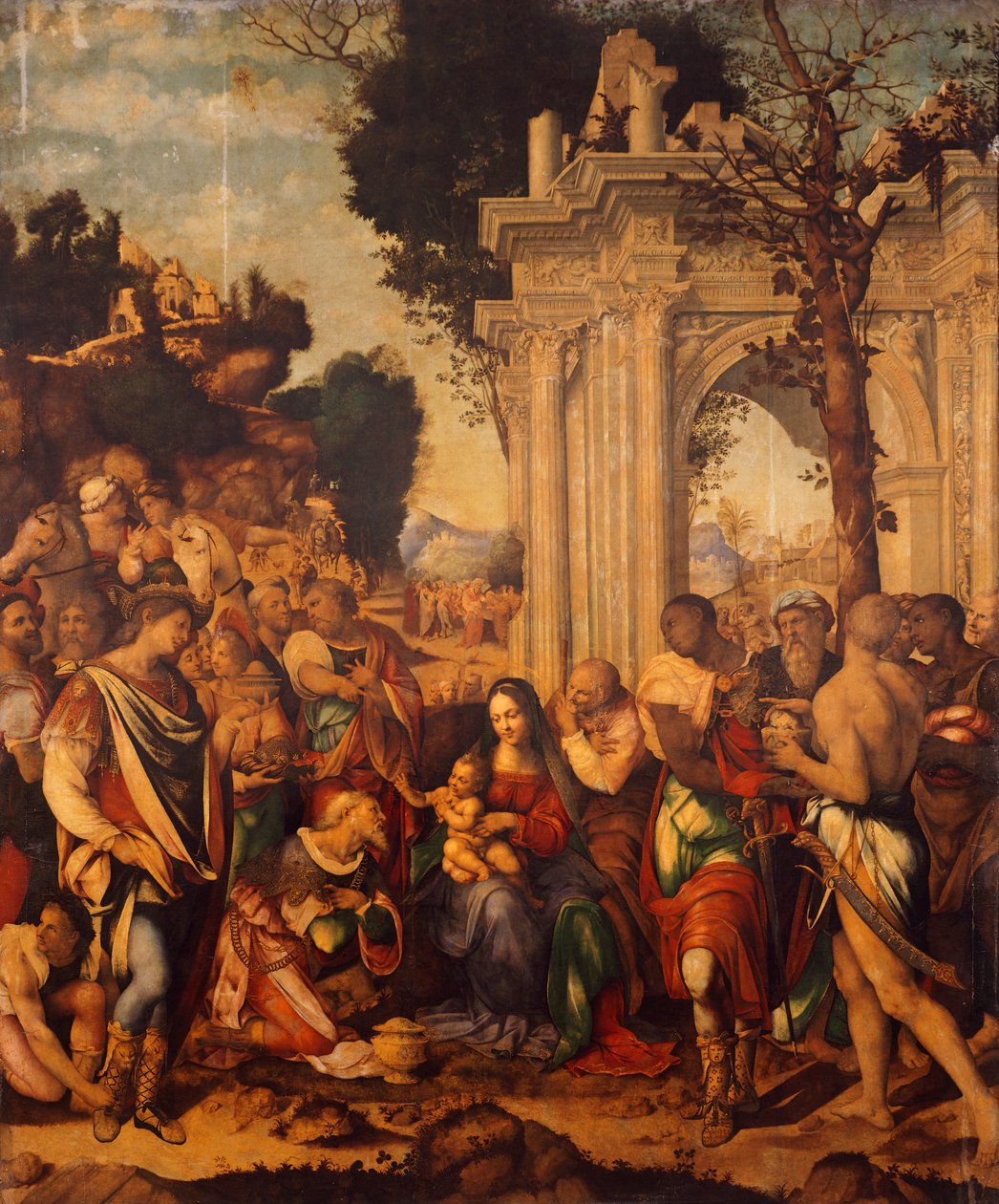 The Adoration of the Magi, av Cesare da Sesto (1477-1523) av Cesare da Sesto