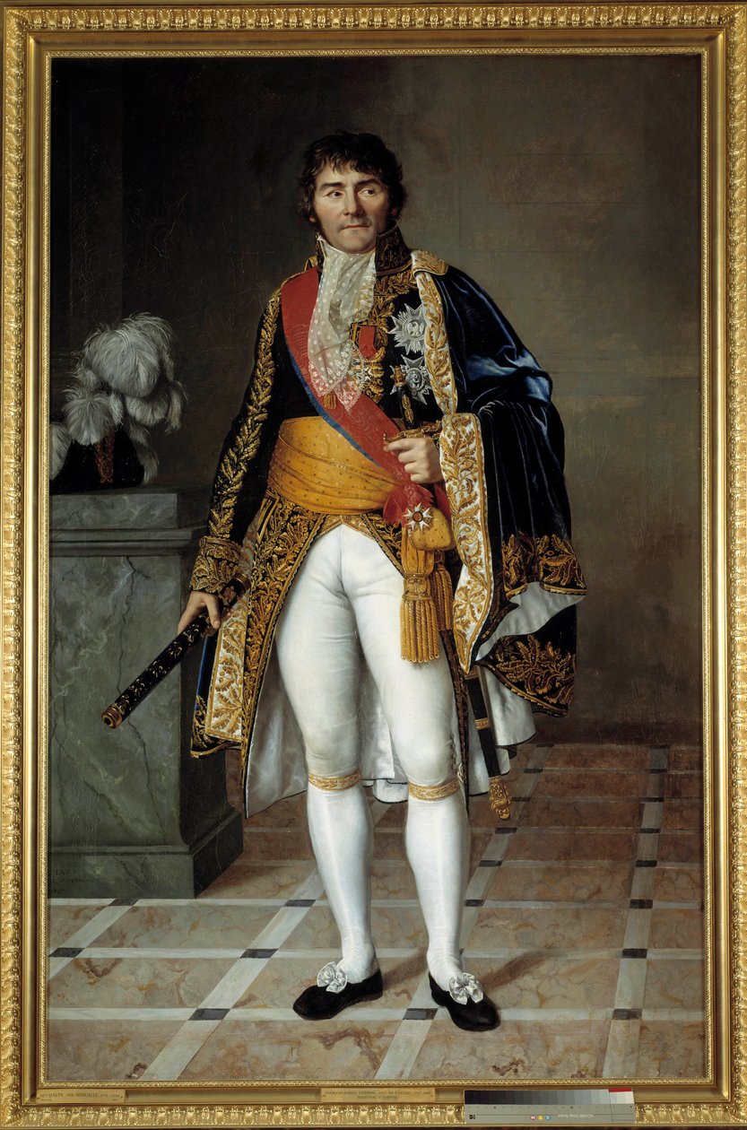 Portrett i full lengde av marskalk Francois Joseph Lefebvre (1755-1820) hertug av Dantzig, marskalk av imperiet Maleri av Cesarine Davin Mirvault (1773-1844) 1807 Søn. 2,15 x 1,4 m av Cesarine  Davin