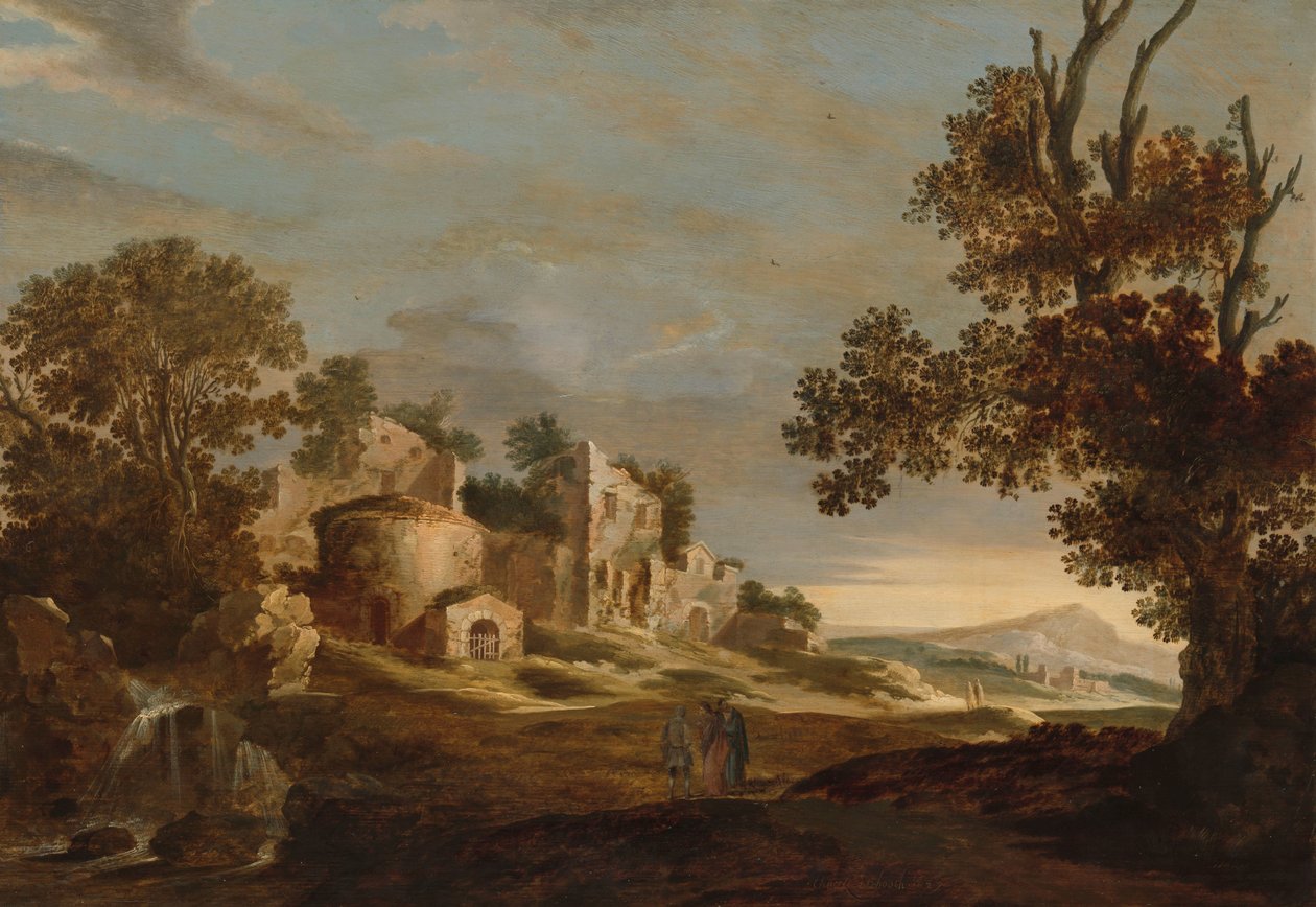 Landskap med reise til Emmaus av Chaerles de Hooch