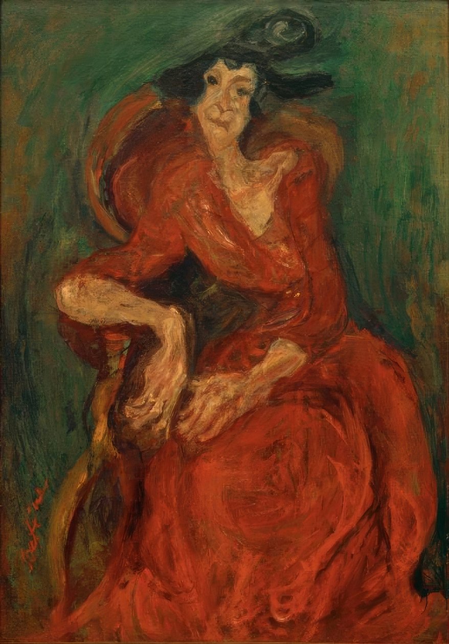 Ch. Soutine, Die Frau in Rot av Chaim Soutine
