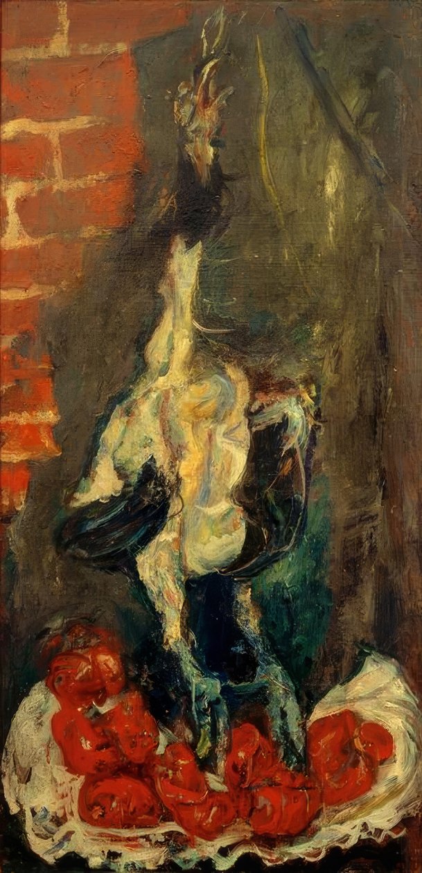 Ch. Soutine, plukket hane og tomater av Chaim Soutine