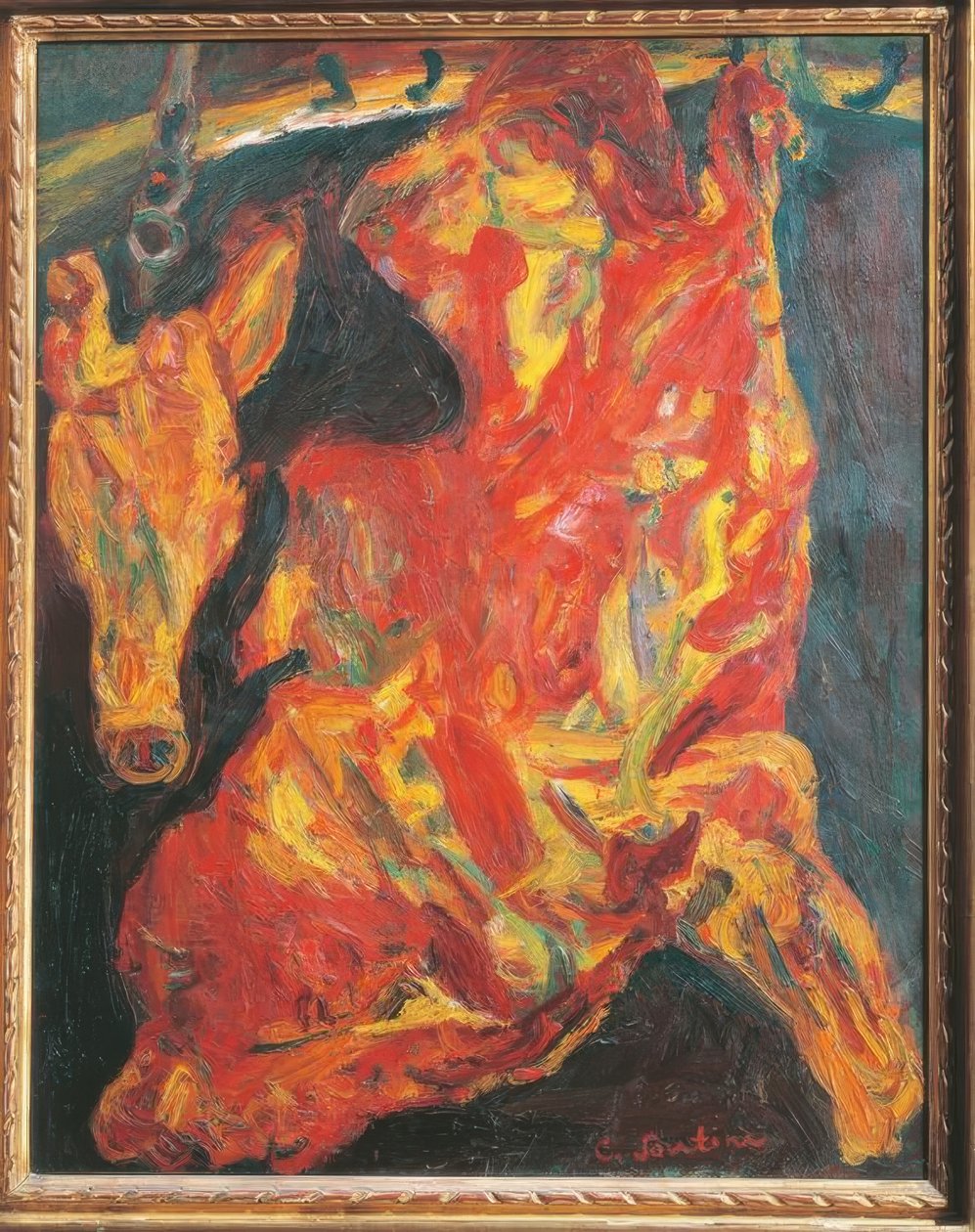 Chaïm Soutine, biff og kalvehode / maleri 1925 av Chaim Soutine