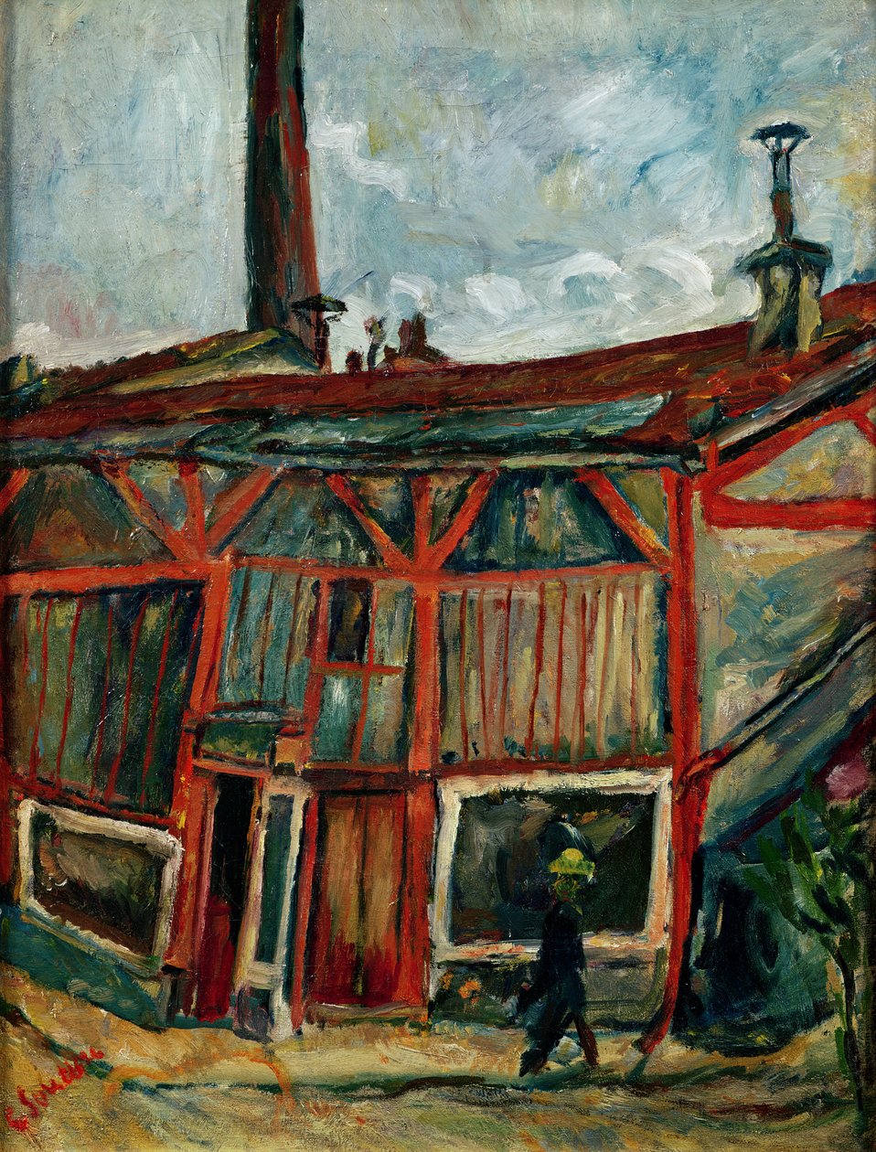 Studioer i byen Falguiere, 1914 av Chaim Soutine
