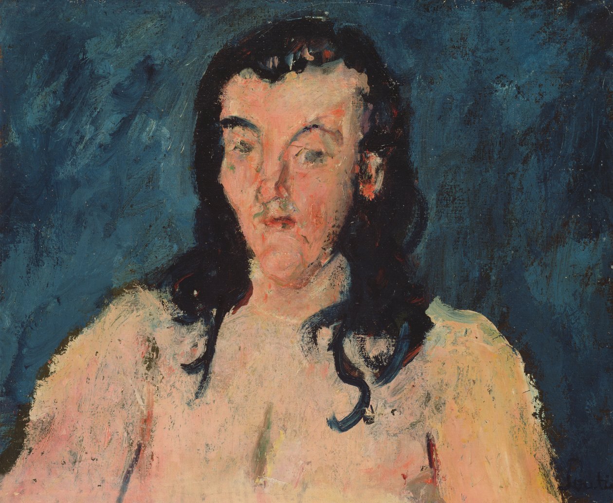 Torso med blå bakgrunn, 1927-28 av Chaim Soutine
