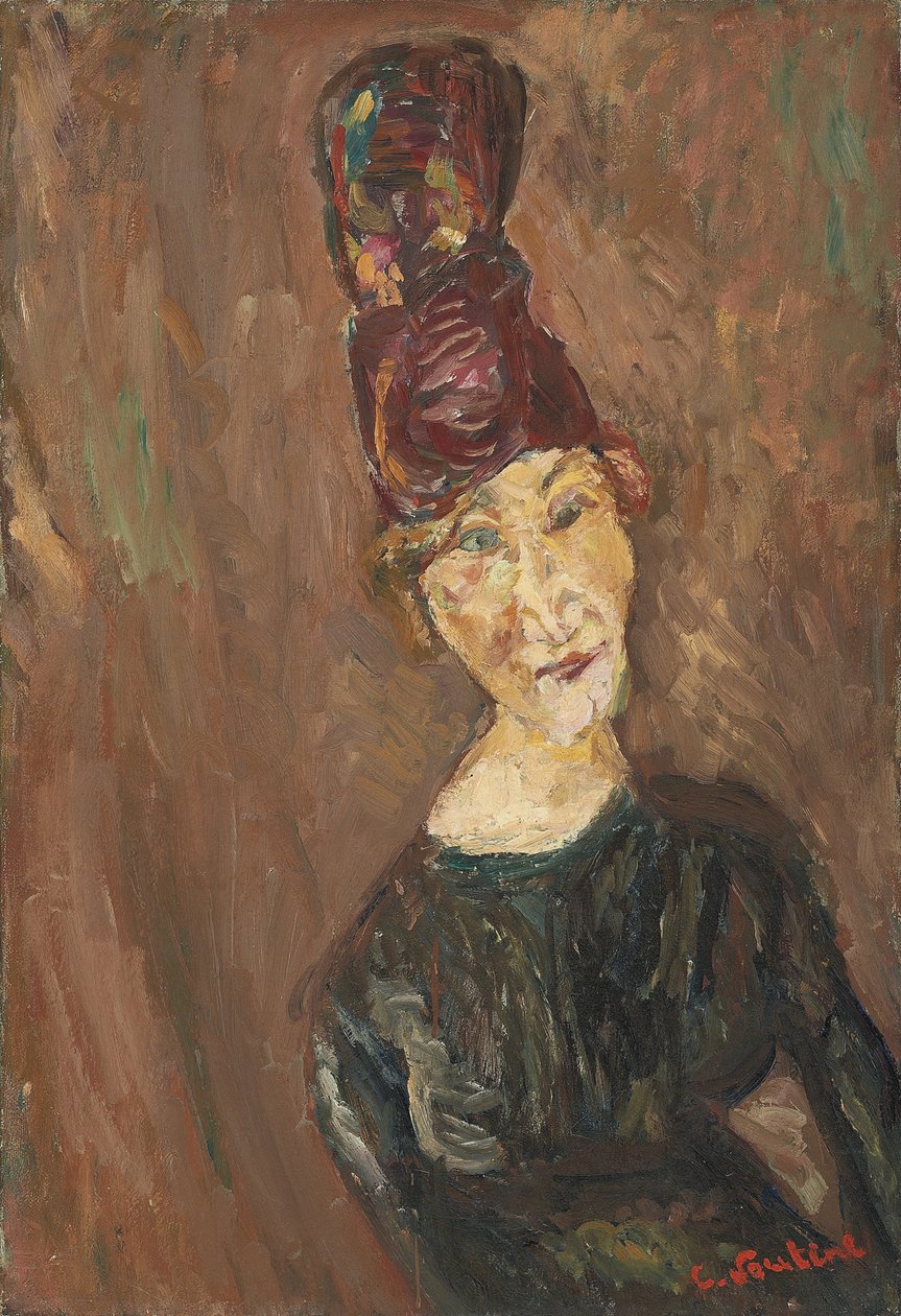Kvinnen med den store hatten, ca 1919 av Chaim Soutine
