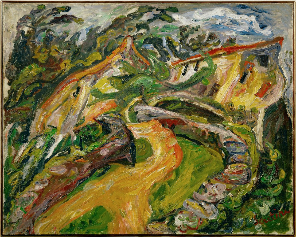Landskap med stigende vei (maleri på lerret) av Chaim Soutine