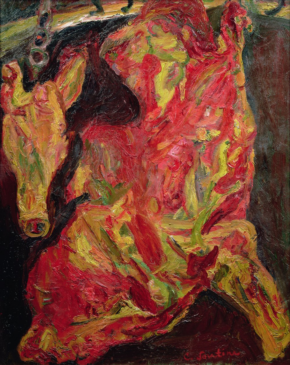 Side av biff og kalvehode, 1925 av Chaim Soutine