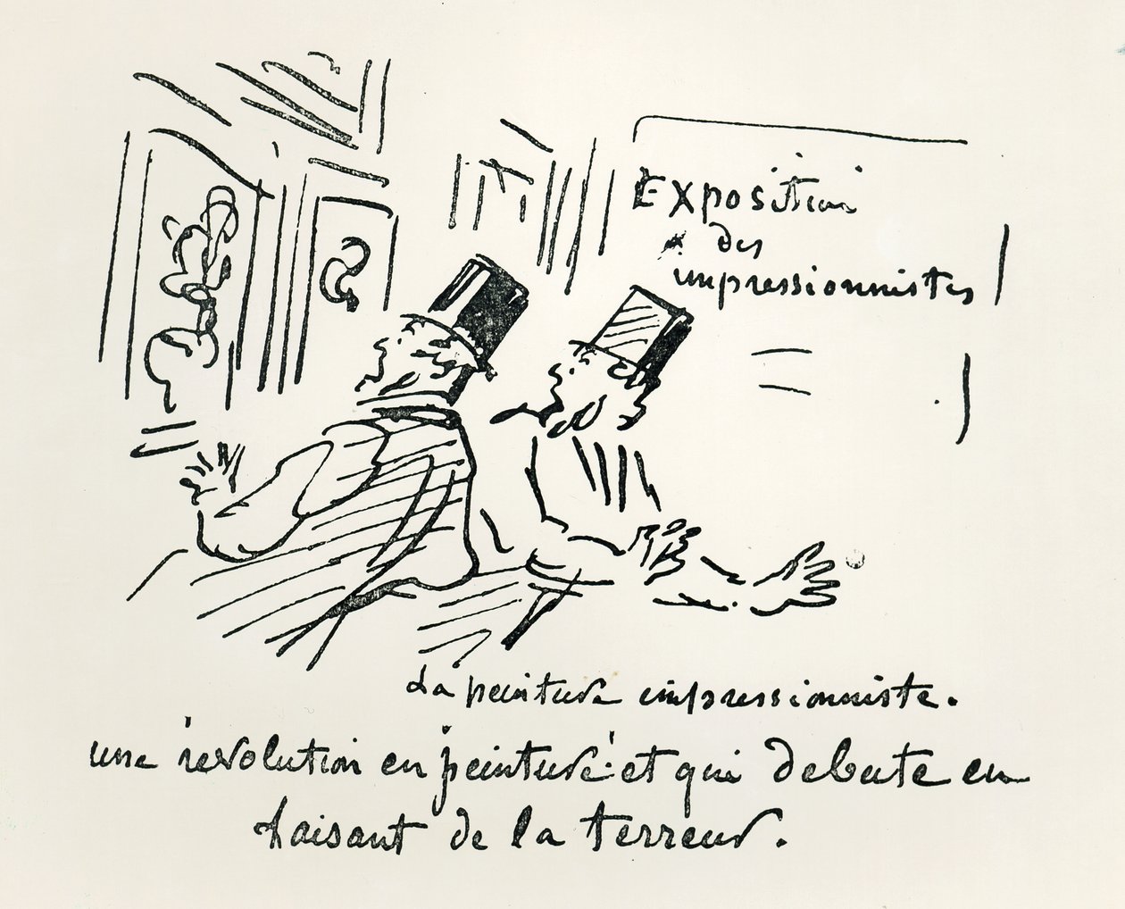 Karikatur av den første impresjonistiske utstillingen i Paris, 
