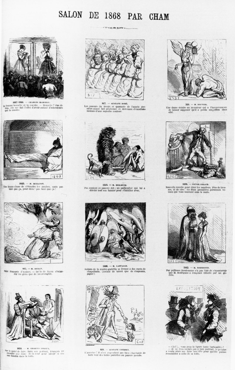 Salongkarikaturer av Paris-salongen fra 1868, fra magasinet 