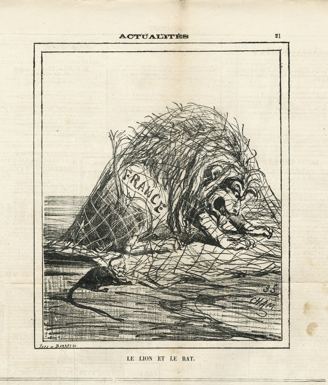 Illustrasjon av Cham (1819-1879) i Le Charivari av Amédée de Noé