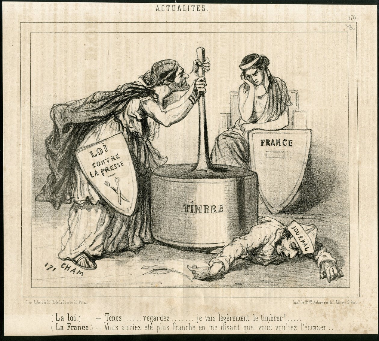 Illustrasjon av Cham (1819-1879) i Le Charivari av Amédée de Noé