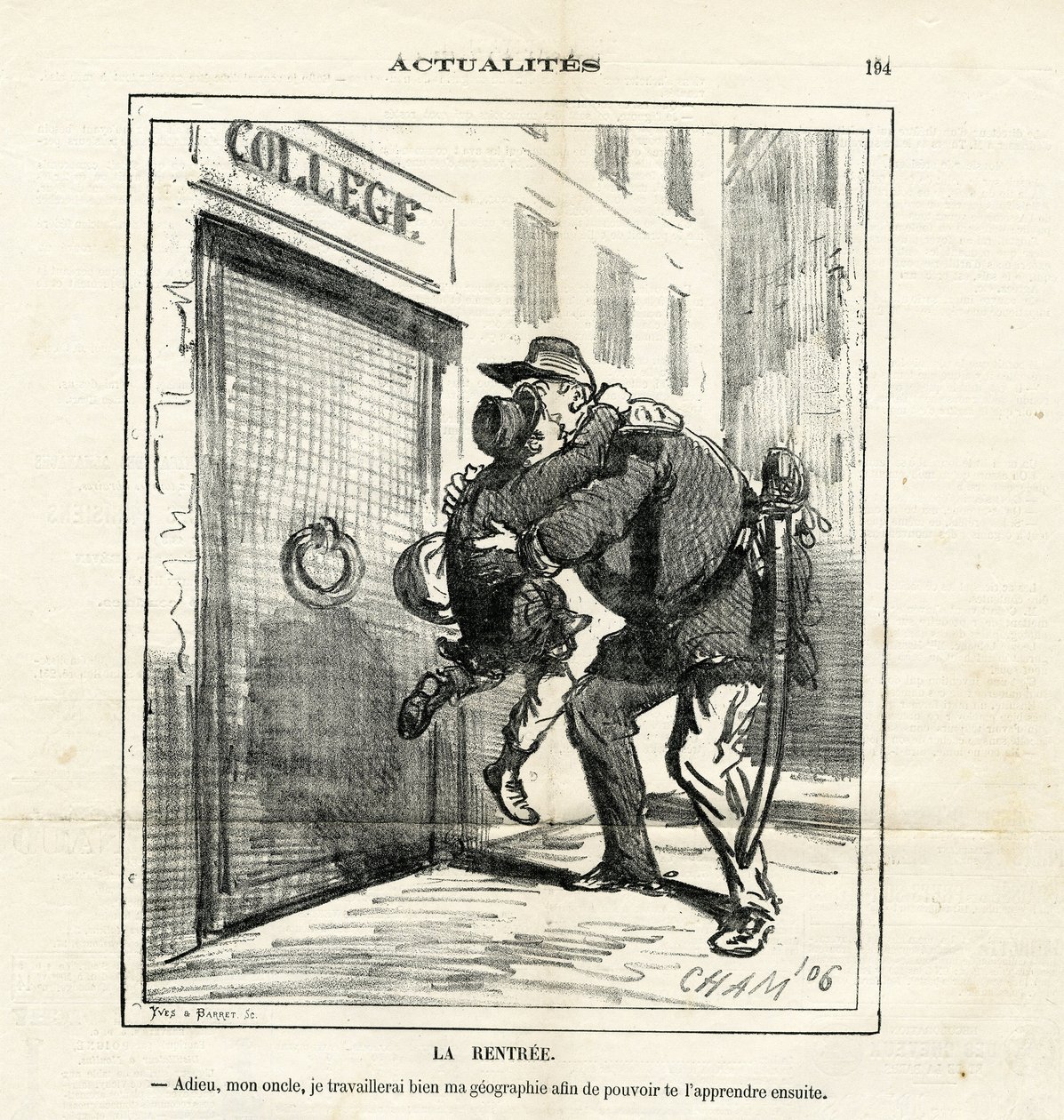 Illustrasjon av Cham (1819-1879) i Le Charivari av Amédée de Noé