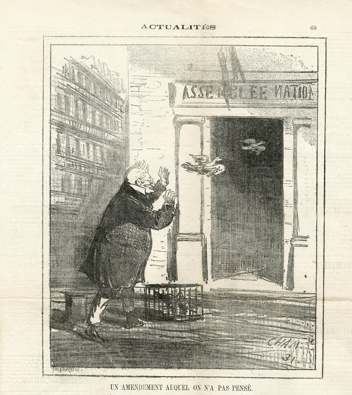 Illustrasjon av Cham (1819-1879) i Le Charivari av Amédée de Noé
