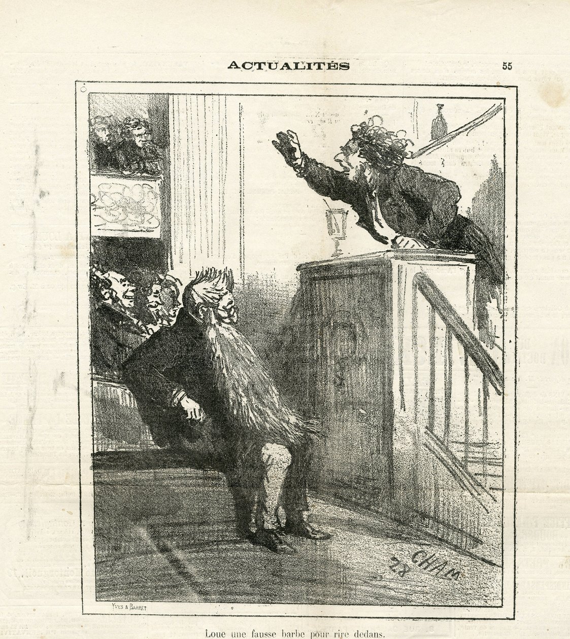 Illustrasjon av Cham (1819-1879) i Le Charivari av Amédée de Noé