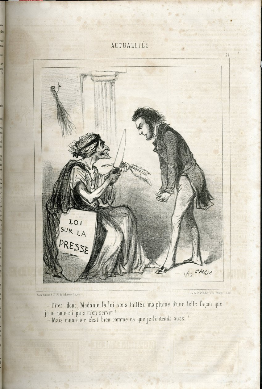Illustrasjon av Cham (1819-1879) i Le Charivari av Amédée de Noé