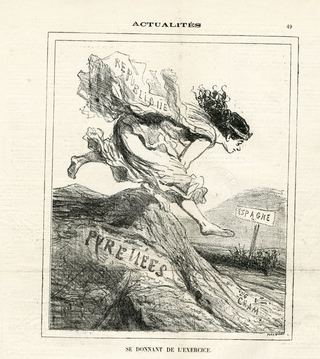 Illustrasjon av Cham (1819-1879) i Le Charivari av Amédée de Noé