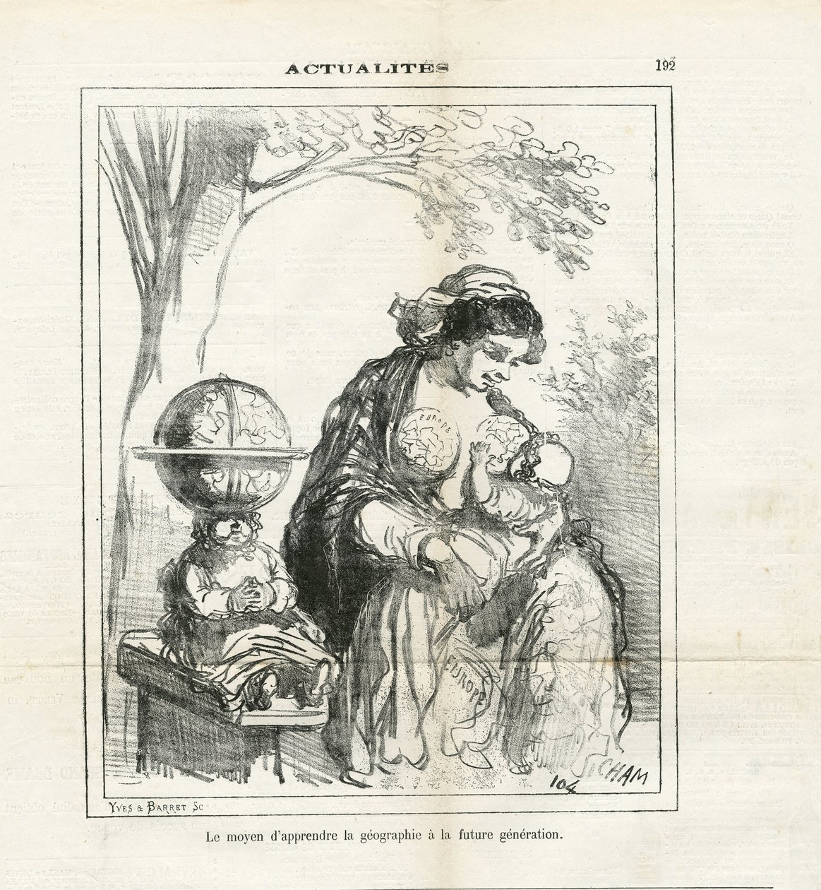 Illustrasjon av Cham (1819-1879) i The Charivari av Amédée de Noé