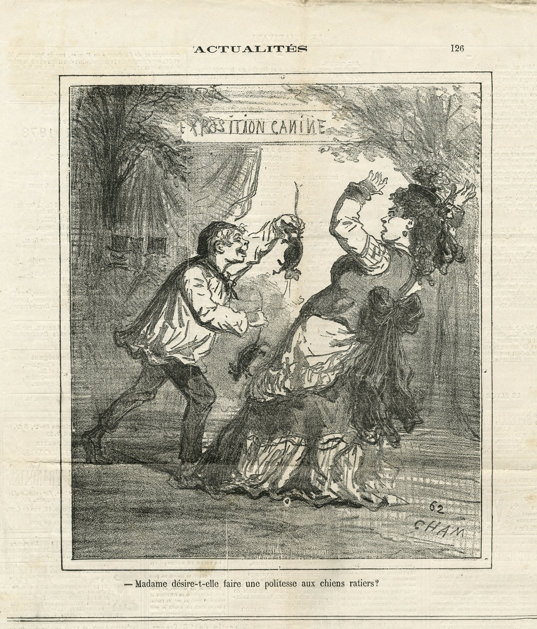 Illustrasjon av Cham (1819-1879) i The Charivari av Amédée de Noé
