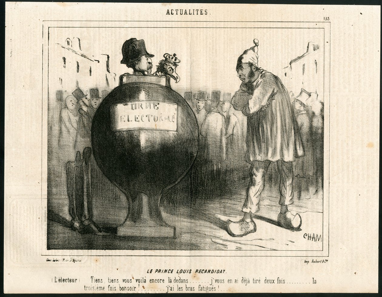 Le Charivari, satirisk i B&W av Amédée de Noé