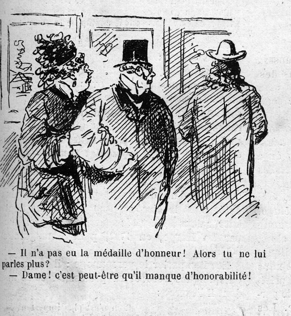 Tegneserie om anerkjennelsen av malerne fra 1879-salongen av Amédée de Noé