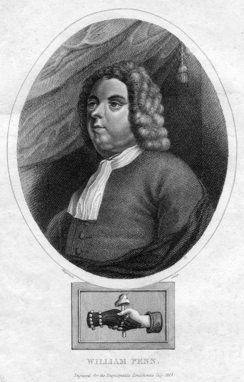 William Penn, grunnla provinsen Pennsylvania, 1823 av Chapman and Co