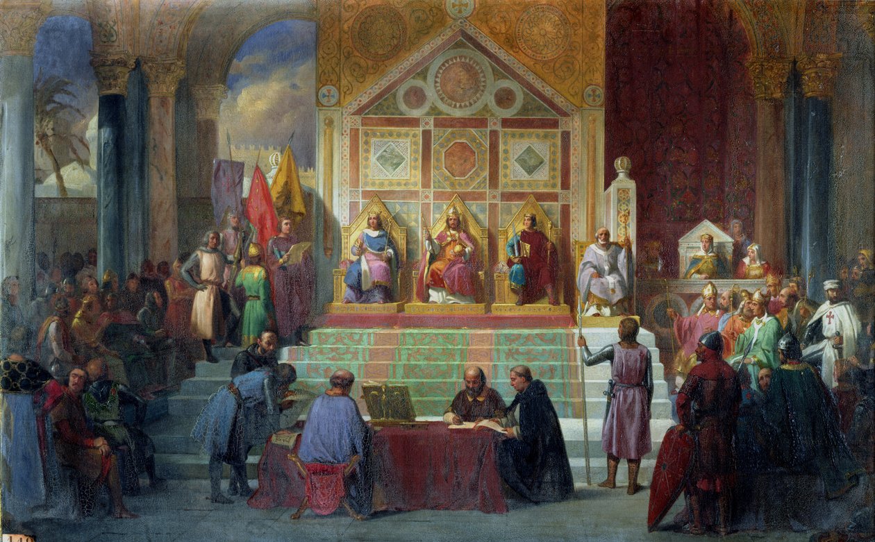 Forsamling av korsfarere i Ptolemais i 1148, 1840 av Charles Alexandre Debacq