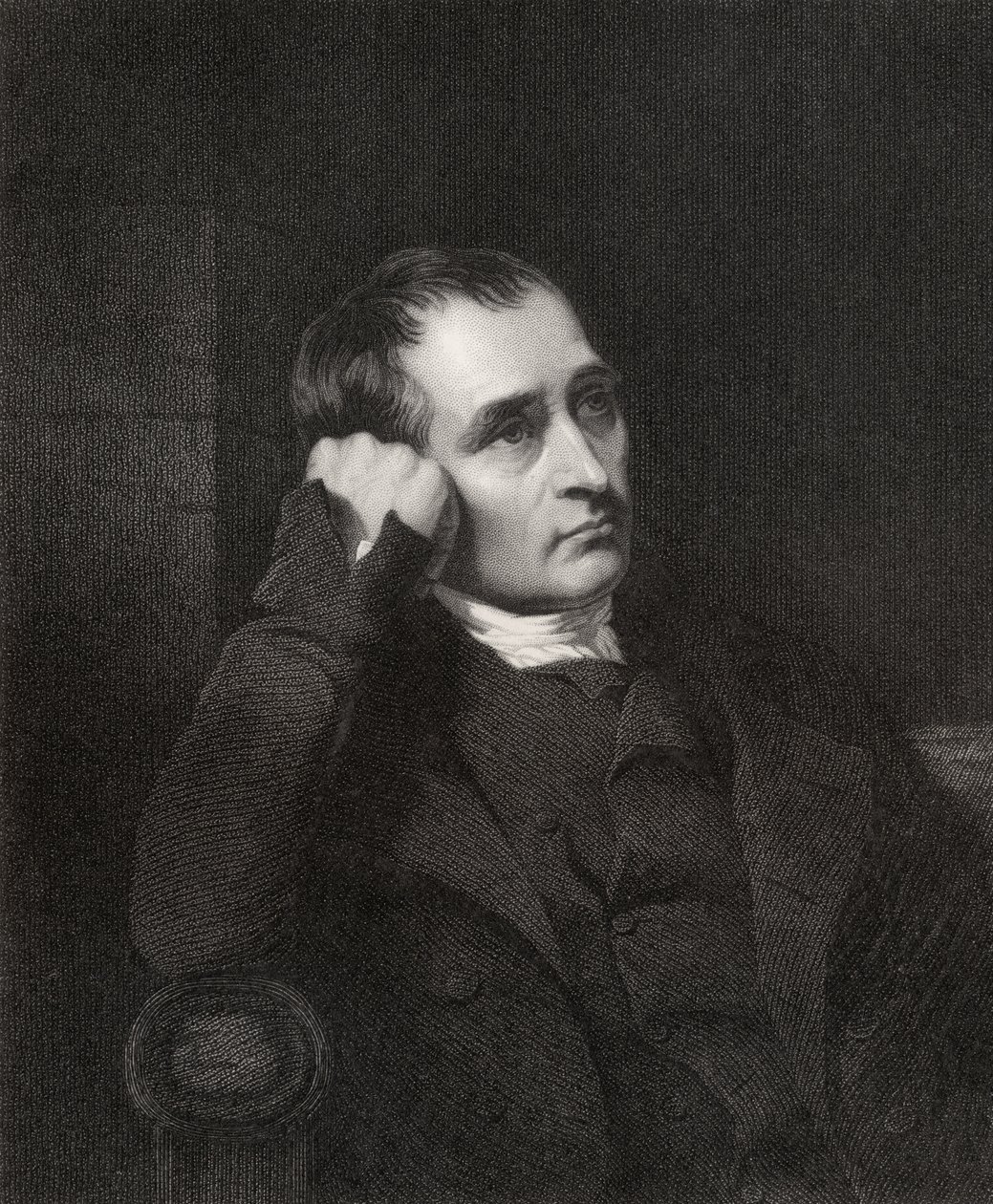 Samuel Crompton, gravert av J. Morrison, fra 'National Portrait Gallery, bind V', utgitt ca. 1835 av Charles Allingham