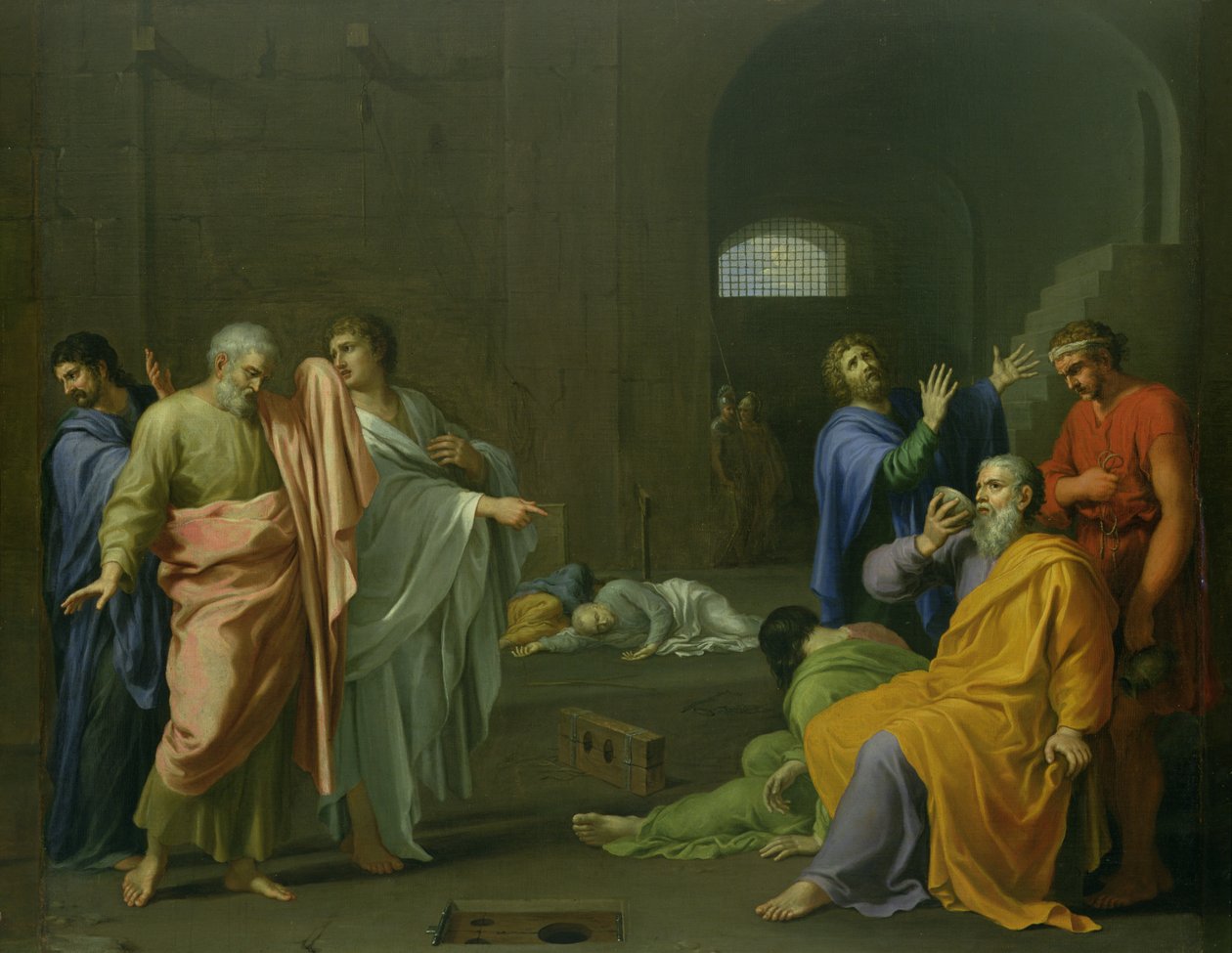 Sokrates død (469-399 f.Kr.) ca.1650 av Charles Alphonse Dufresnoy