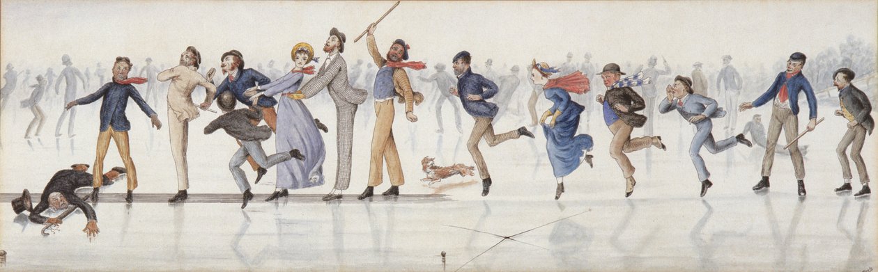 Vintermoro! Et lysbilde på Duddingston Loch nær Edinburgh (wc på papir) av Charles Altamont Doyle