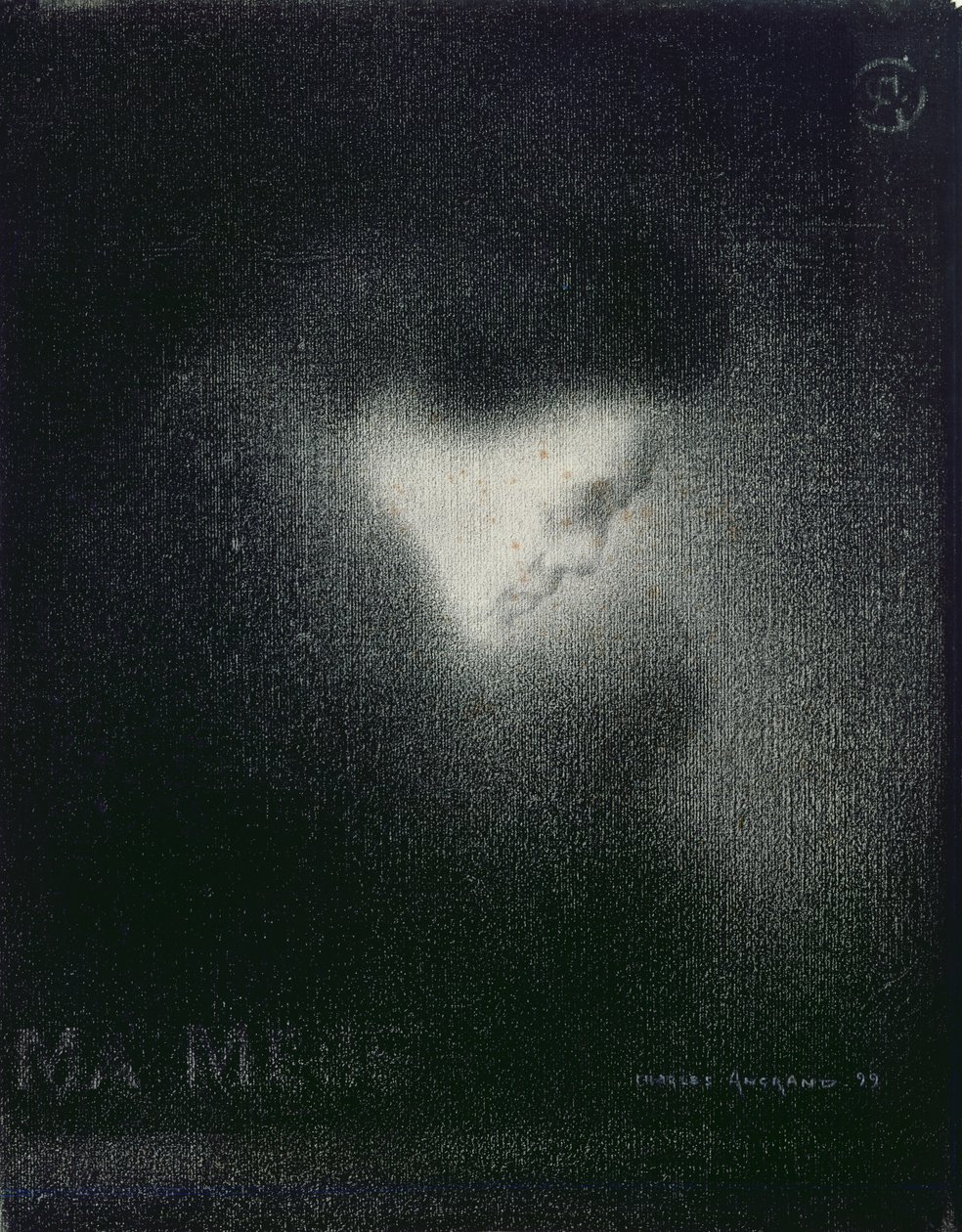 Min mor, 1899 (kull på papir) av Charles Angrand