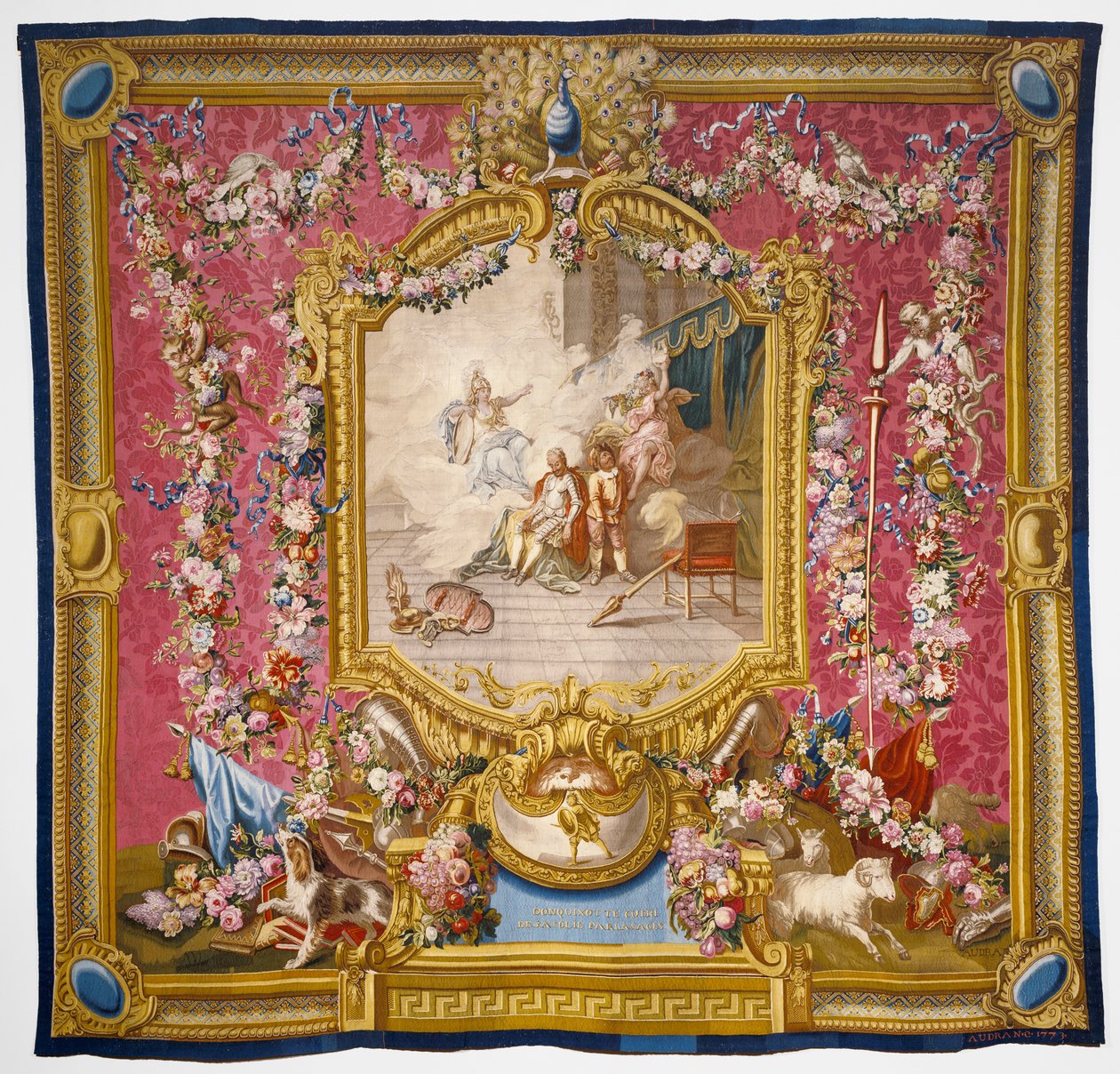Don Quijote blir kurert for sin dårskap ved visdom, 1773 (silke og ull) av Charles Antoine Coypel