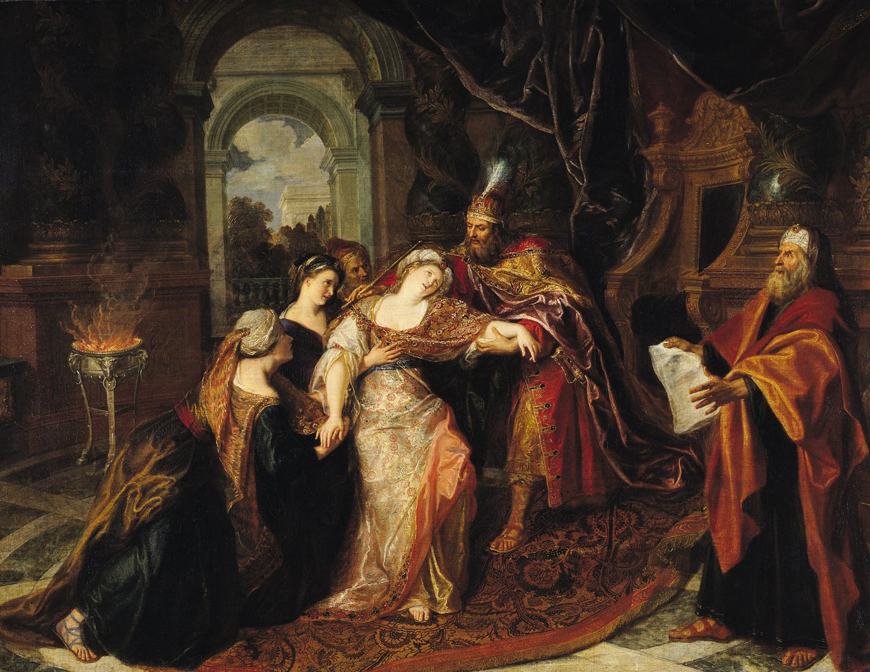 Ester før Ahasverus, før 1697 av Charles Antoine Coypel
