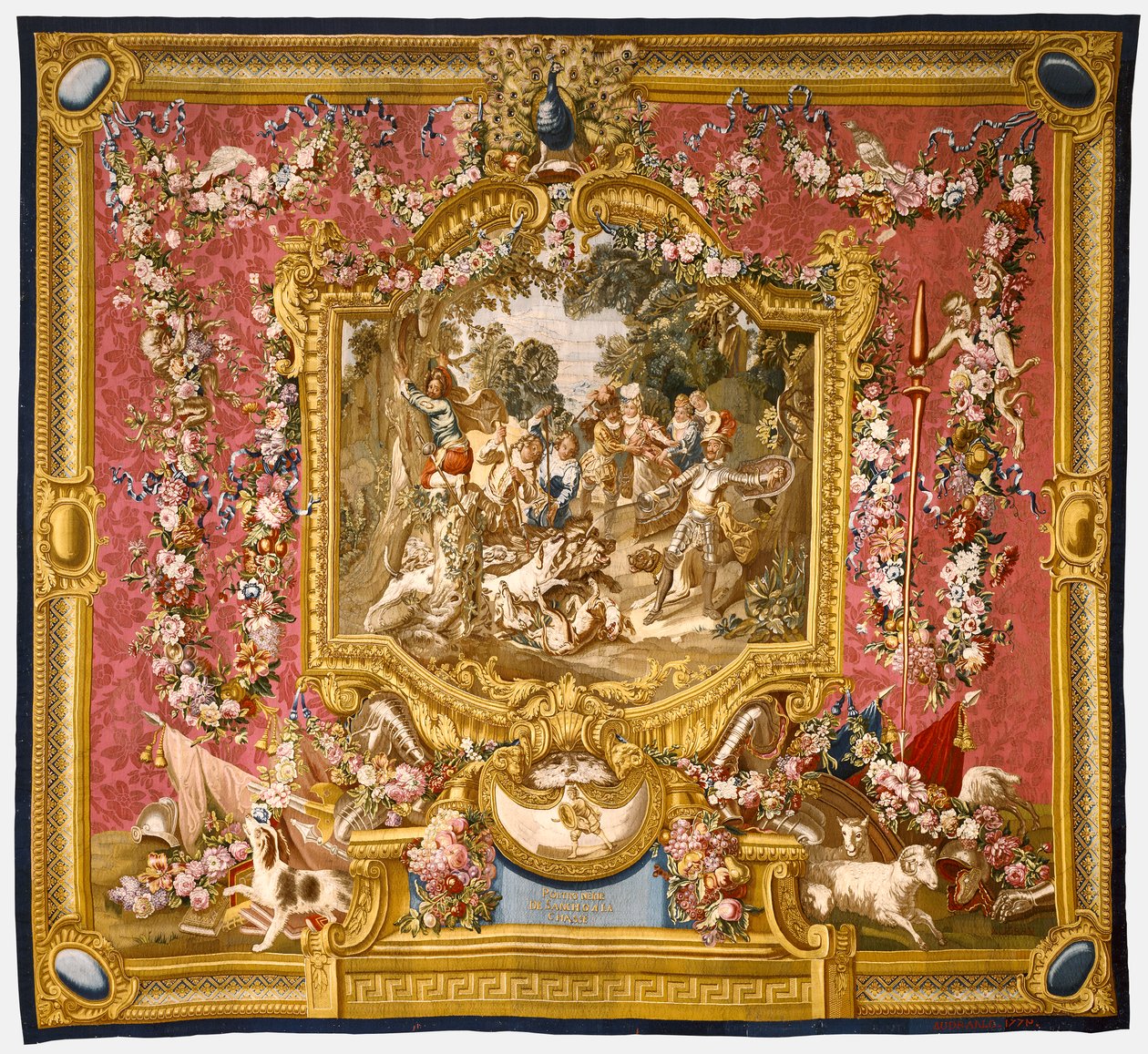 Sanchos feighet ved jakten, 1772 (silke og ull) av Charles Antoine Coypel