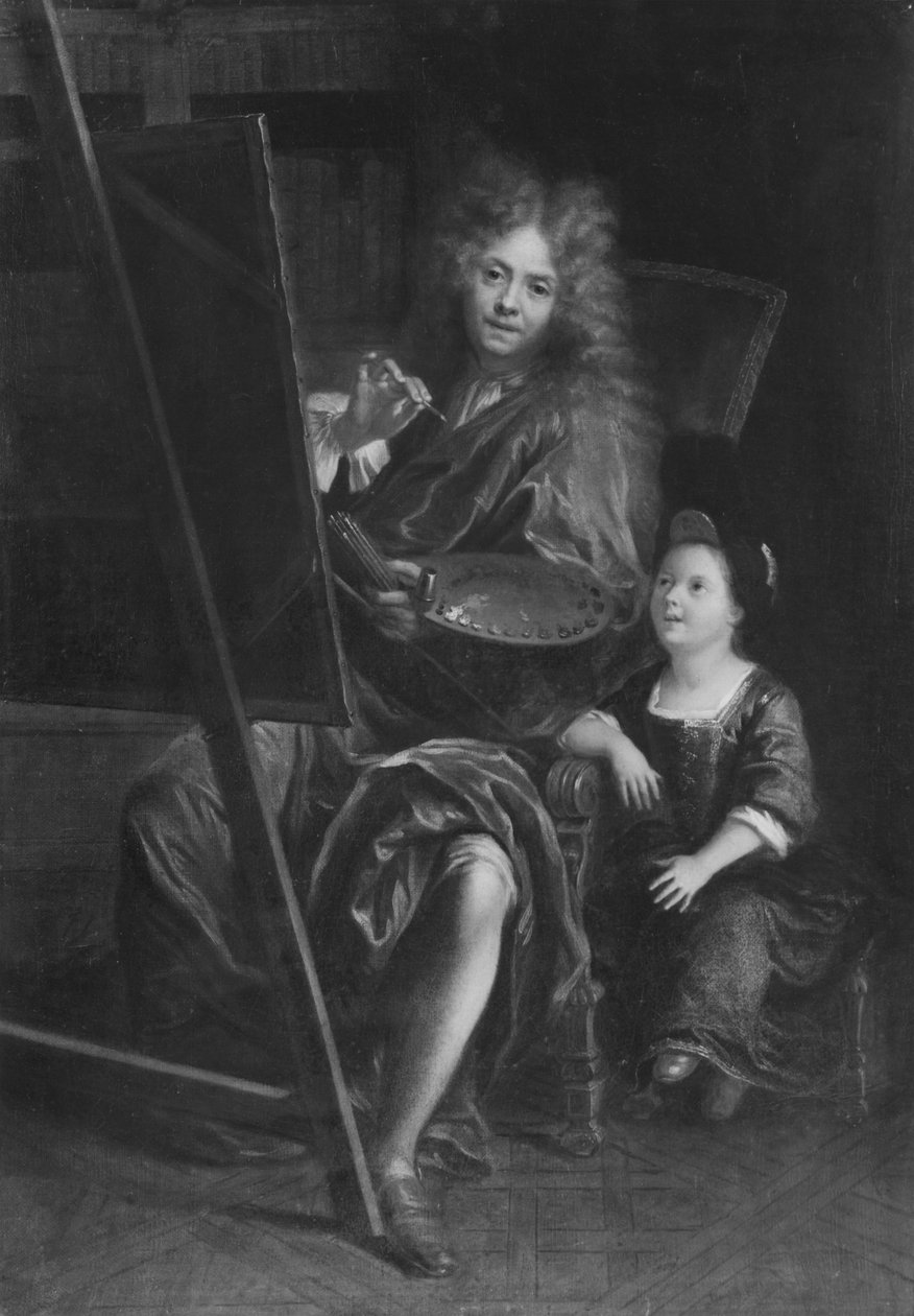 Selvportrett med sønnen Charles av Charles Antoine Coypel