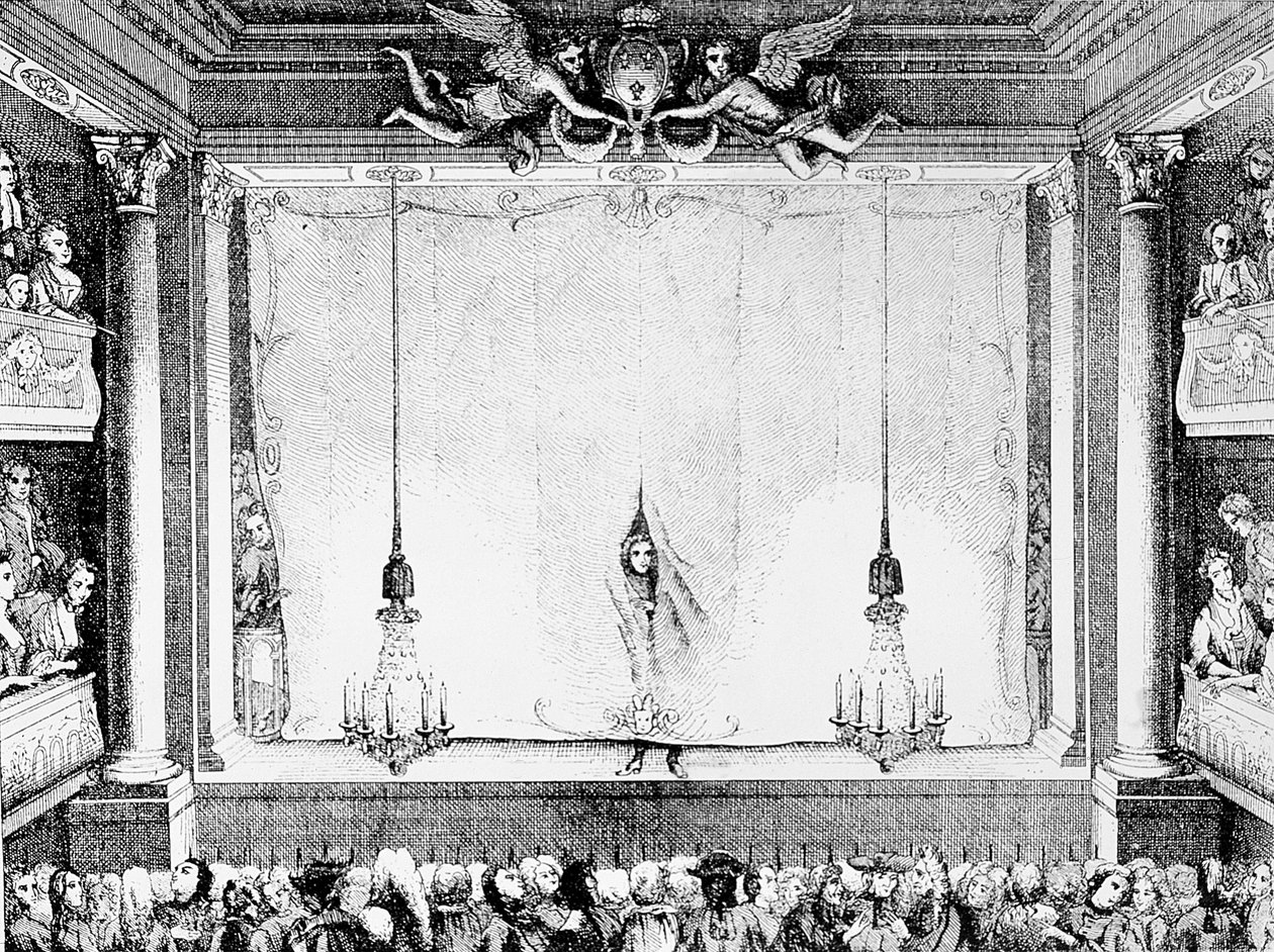 Comedie Francaise under Molieres tid (1622-73) ved Palais Royal Auditorium av Charles Antoine Coypel