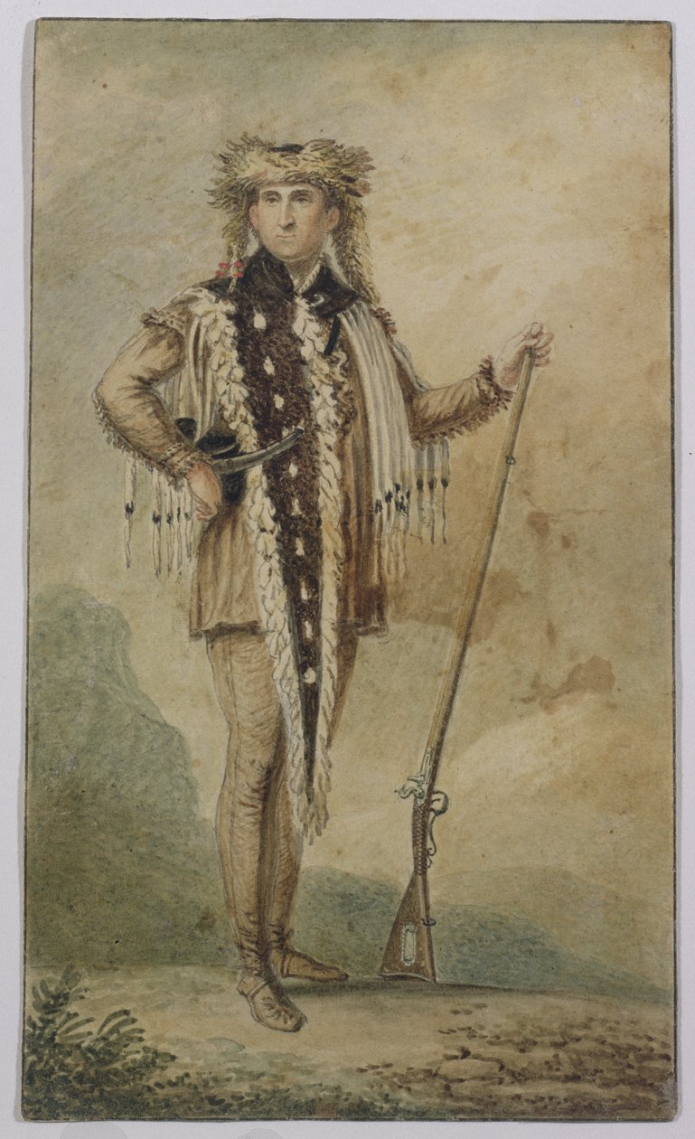 Kaptein Meriwether Lewis, 1807 (wc over grafitt på papir) av Charles Balthazar Julien Févret de Saint Mémin