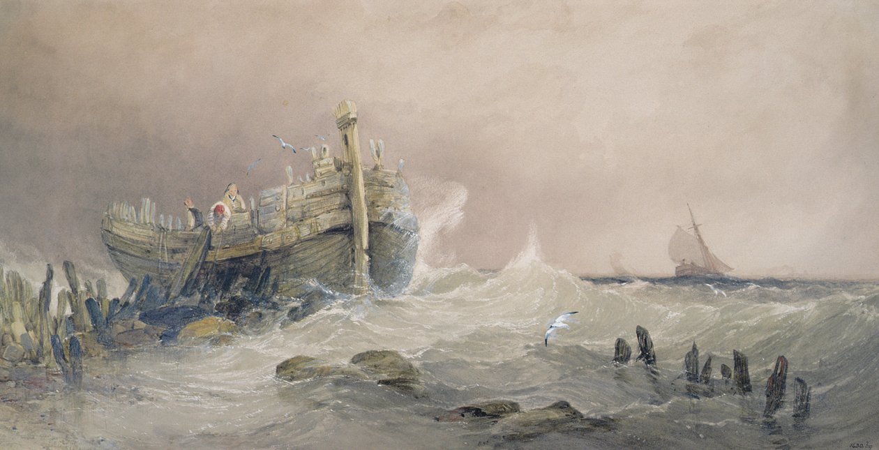 Old Breakwater, kysten av Essex av Charles Bentley