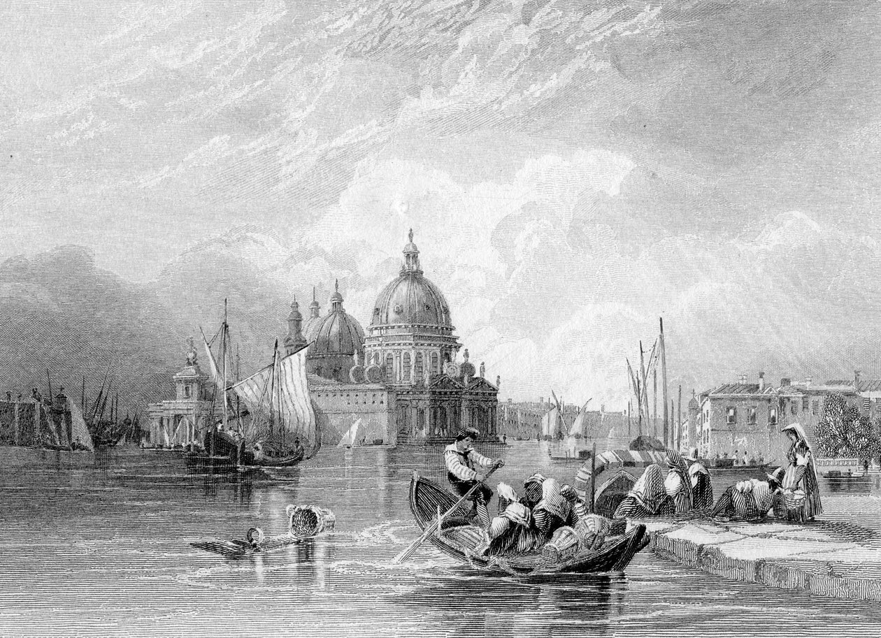Canal Grande, Venezia, gravert av J. Thomas, ca. 1829 av Charles Bentley