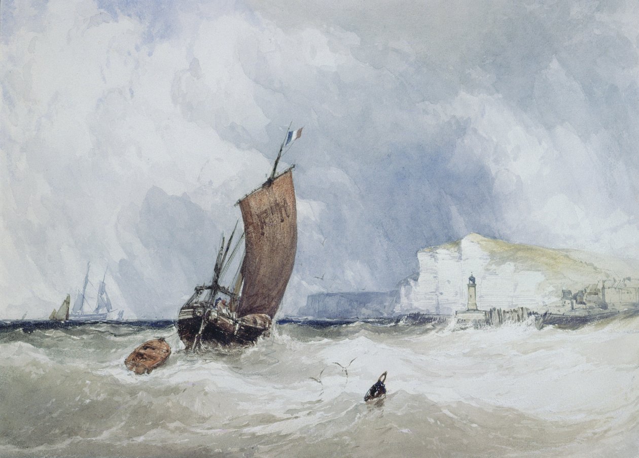Pilotbåten utenfor Fecamp, Normandie av Charles Bentley