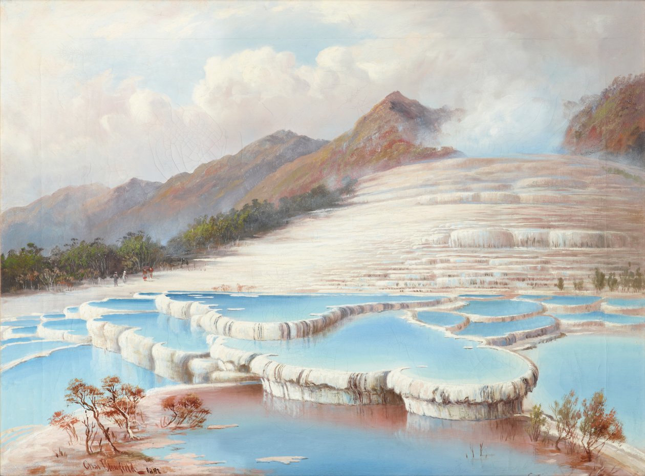 Hvite terrasser, New Zealand av Charles Blomfield