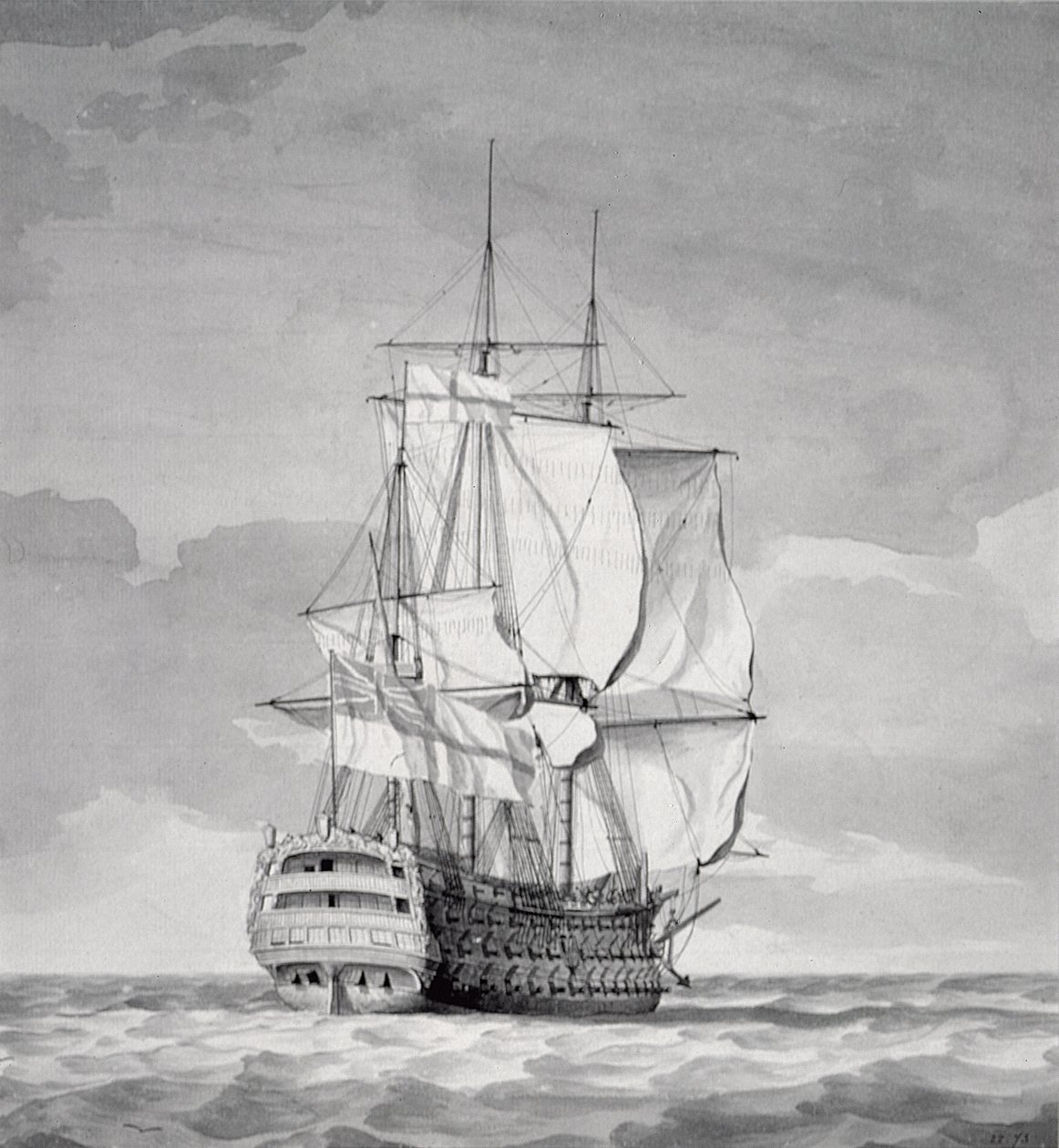 Engelsk linje-of-battle skip, 1700-tallet av Charles Brooking