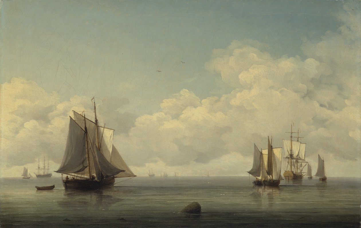 Fiskebåter i et rolig hav av Charles Brooking