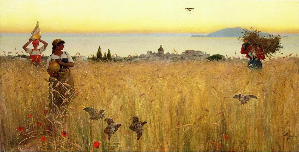 Kvinner i hvetefeltene, Anacapri av Charles Caryl Coleman