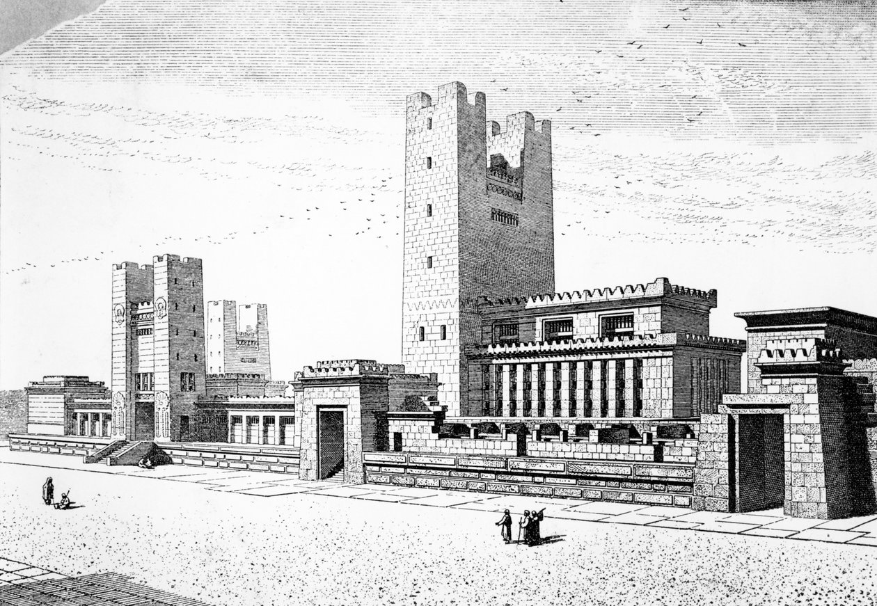 Rekonstruksjon av Salomos tempel i Jerusalem, 1887 av Charles Chipiez